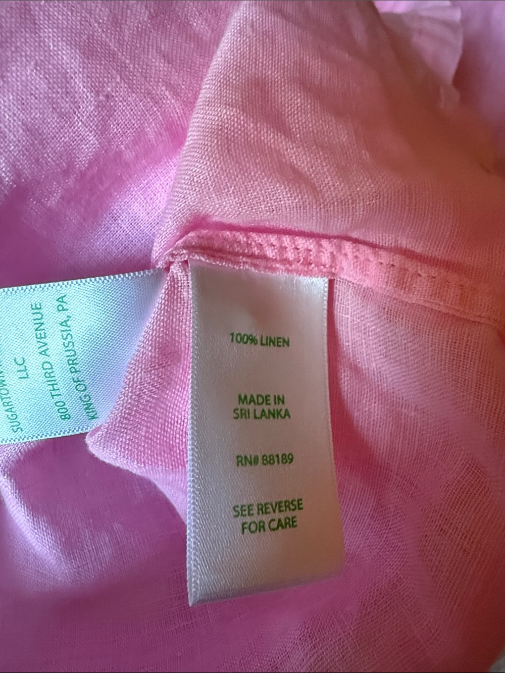 Lily Pulitzer Shirt Pink Pintuck Tunic Top - Lightweight 100% Linen - Picture 4 of 5